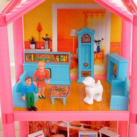 Дом для кукол Sima-Land Двухэтажный с аксессуарами