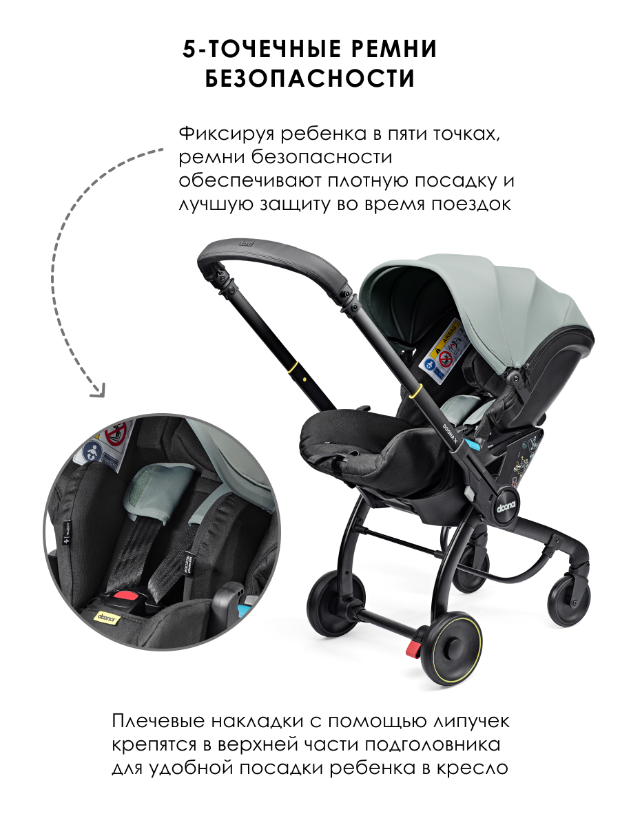 Автокресло Doona X Dusty Sage Isofix 0 (0 -13 кг) - фото 5