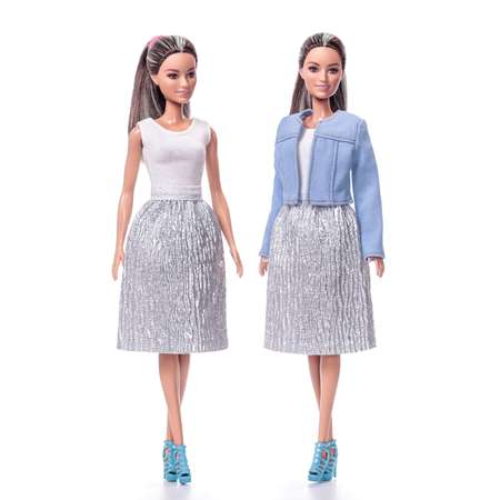 Комплект для кукол типа Barbie VIANA голубой белый и серебристый