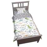 Комплект постельного белья Amarobaby Time to sleep Дино 1.5спальный 3предмета Белый