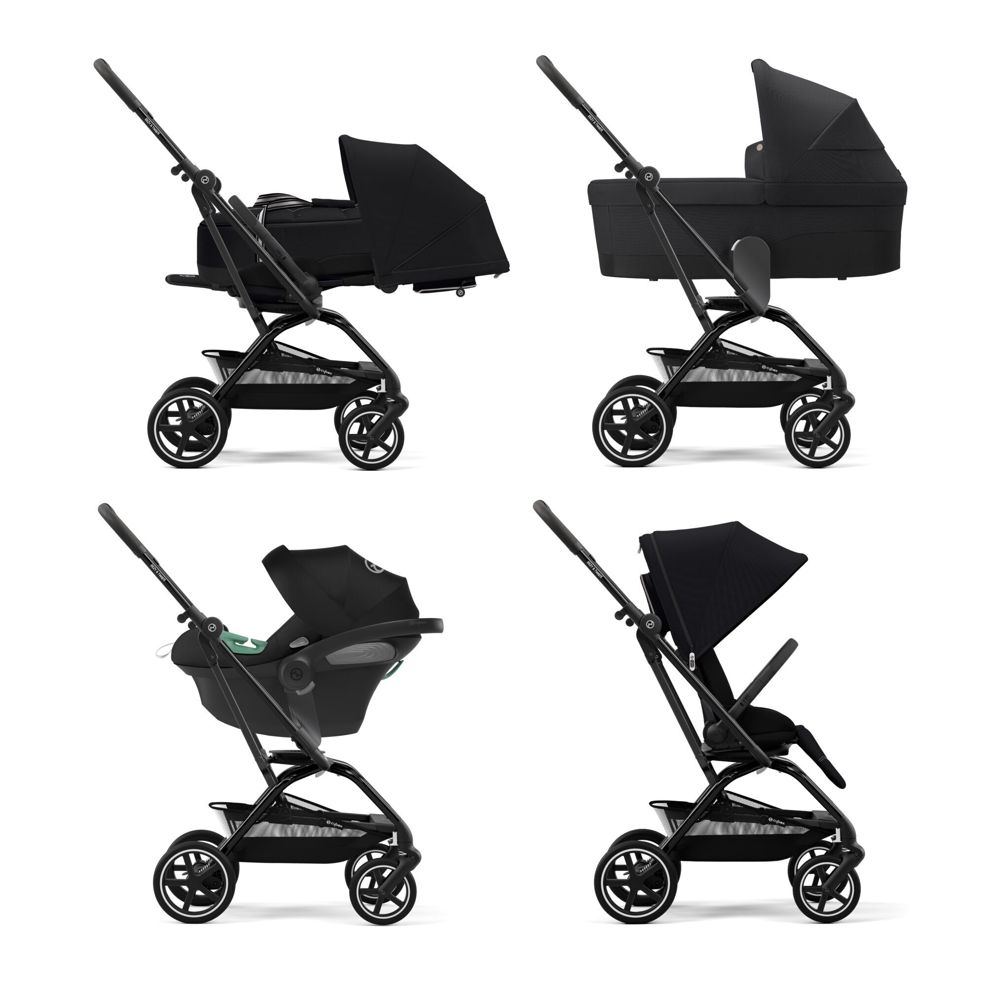 Коляская детская Cybex Eezy S Twist+ 2 BLK Moon Black с бампером - фото 5