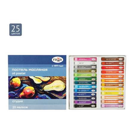 Пастель масляная Гамма Студия 25 цветов картон упаковка