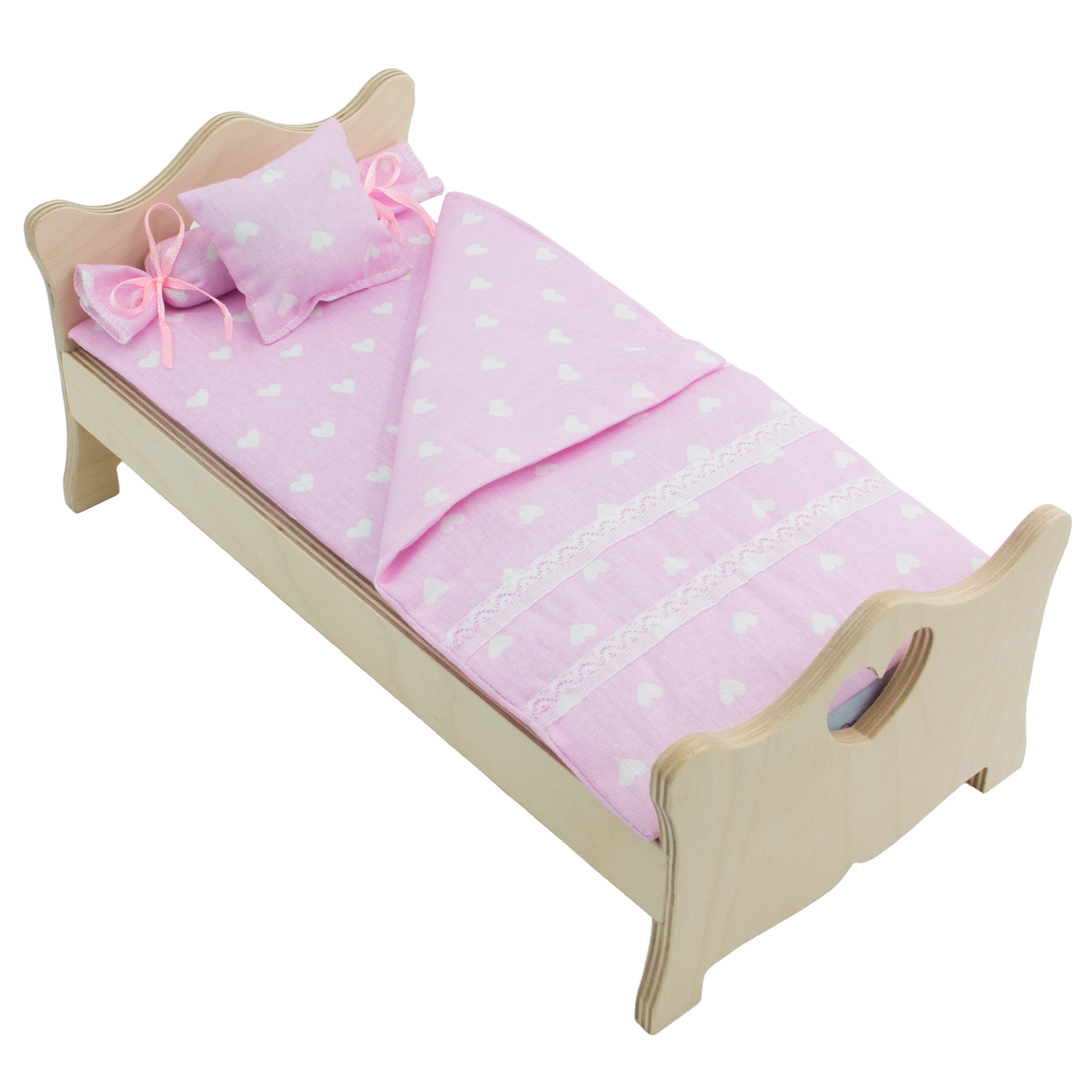 Комплект постельного белья Модница для куклы 29 см бледно-розовый 2002бледно-розовый - фото 4