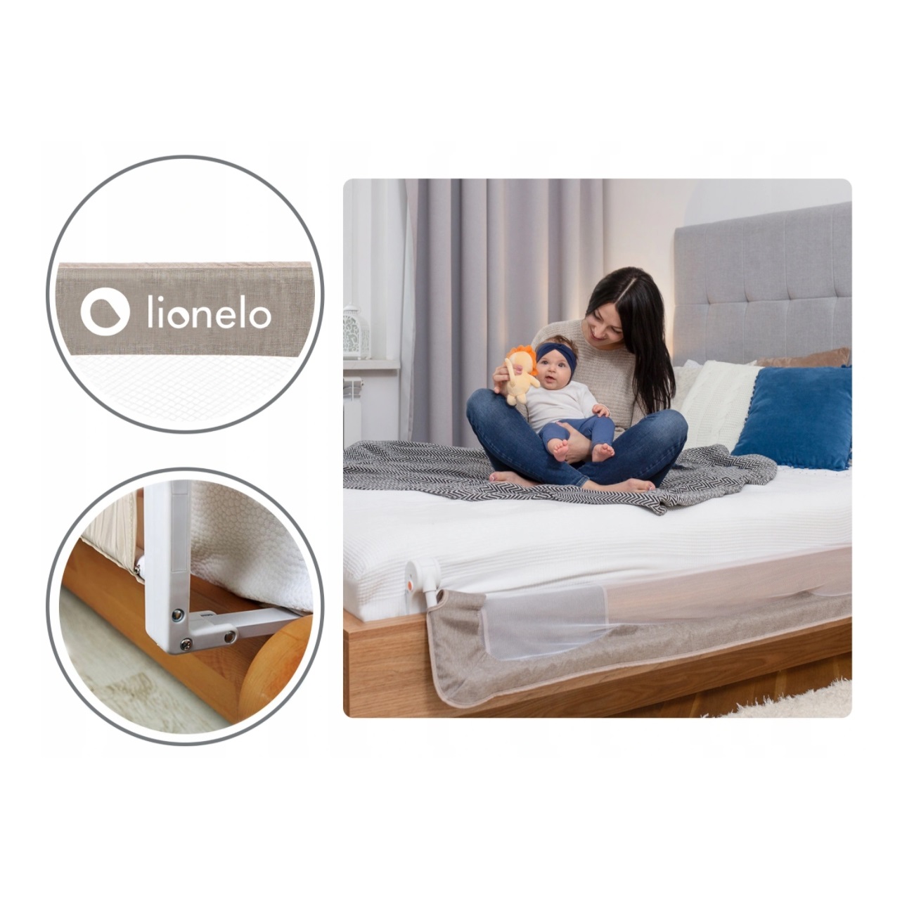 Барьер безопасности Lionelo Eva Beige melange - фото 7