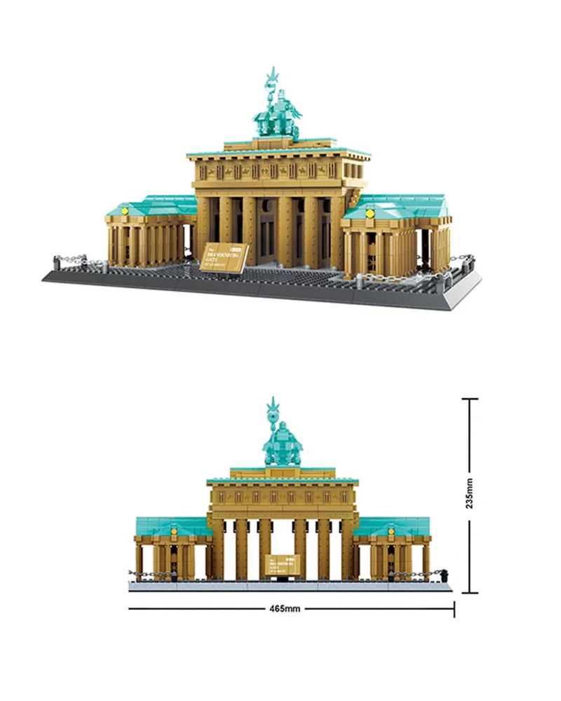 Конструктор Wange Архитектура мира Германия Берлин Бранденбургские ворота 1550 шт - фото 6