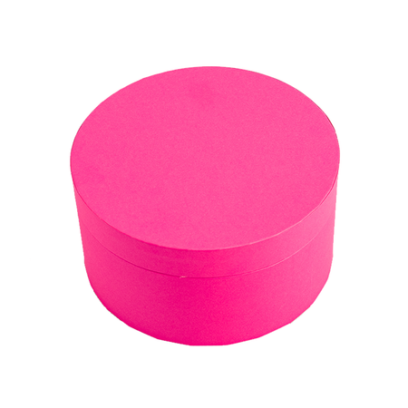 Коробка подарочная Cartonnage Радуга ярко-розовая круглая