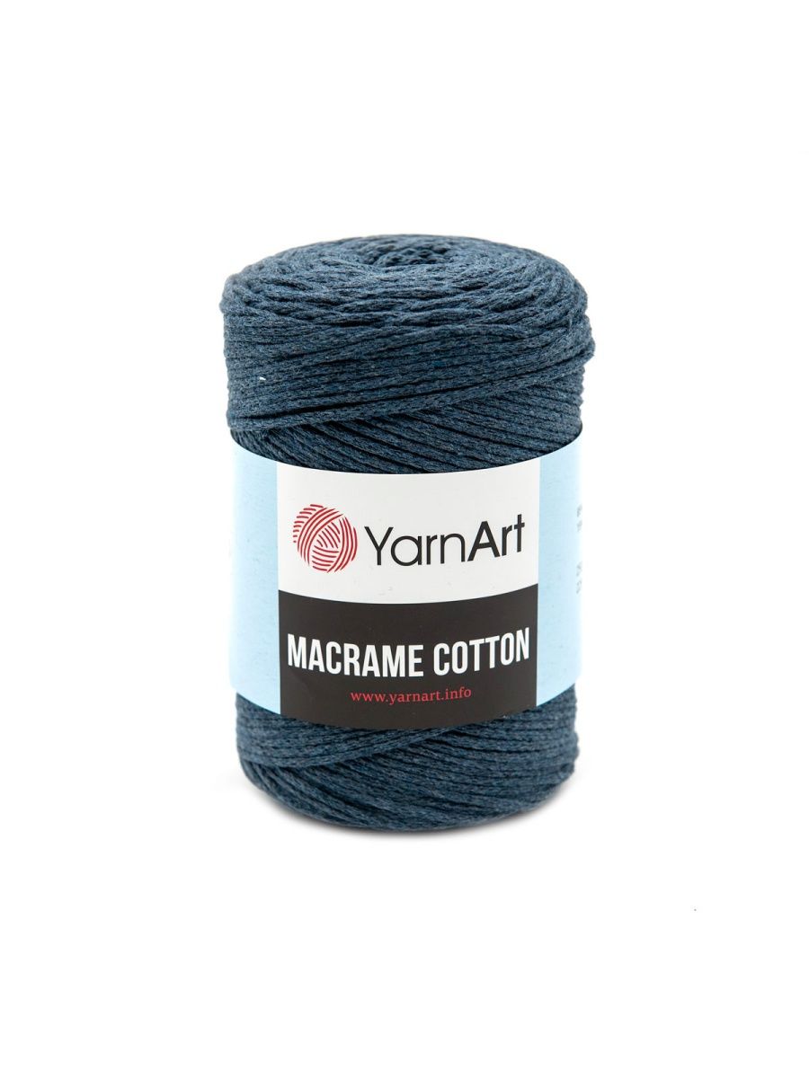 Пряжа YarnArt Macrame Cotton в виде шнура 250 г 225 м 761 джинсовый 4 мотка - фото 6