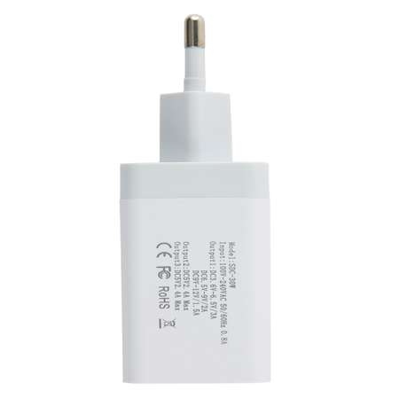 Зарядное устройство mObility сетевое mt-27 3 USB QC 3.0 белый