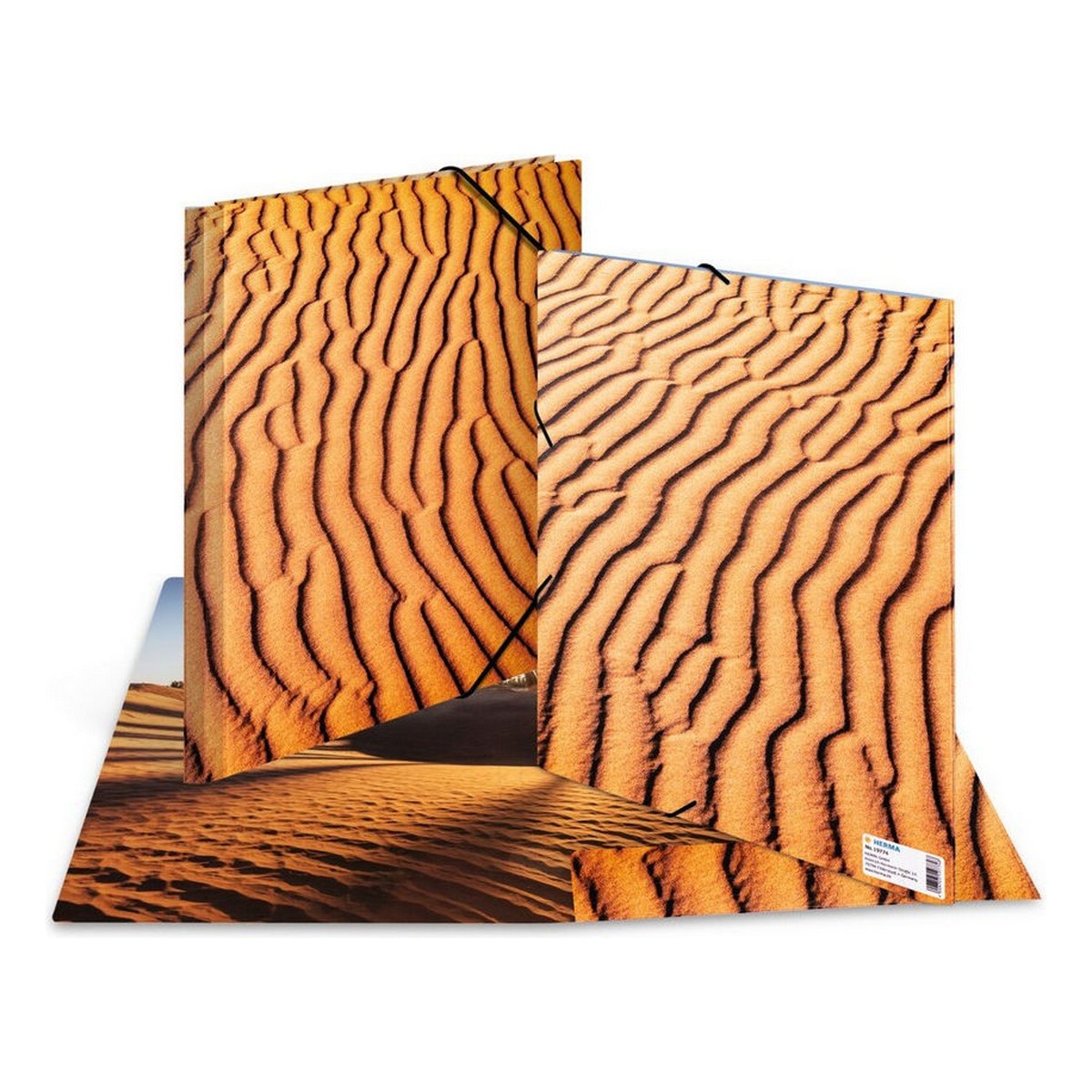 Папка HERMA картон А4 на резинке - Песок - фото 1
