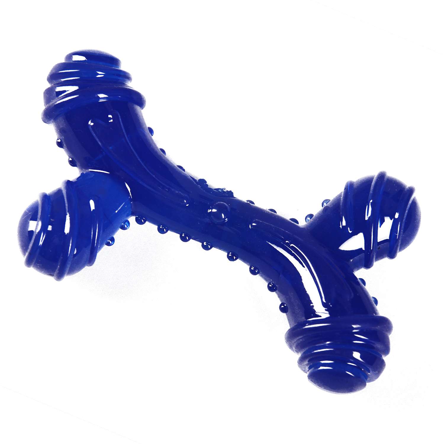 Игрушка для собак Грызлик Ам Косточка с шипами Голубой - фото 1