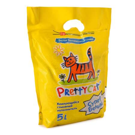 Наполнитель для кошек PrettyCat Супер белый комкующийся 5л