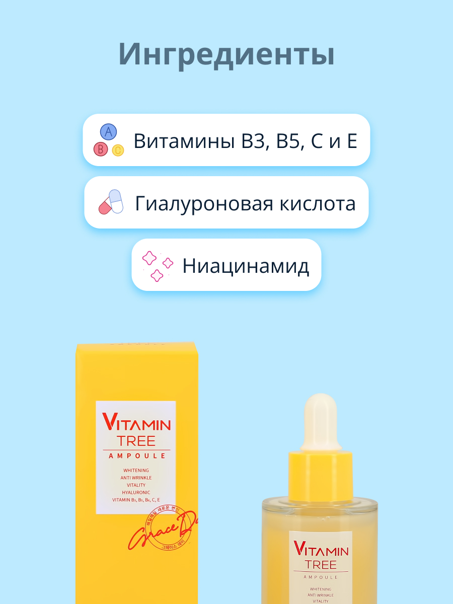 Сыворотка для лица Grace day Vitamin tree выравнивающая тон кожи 50 мл - фото 2