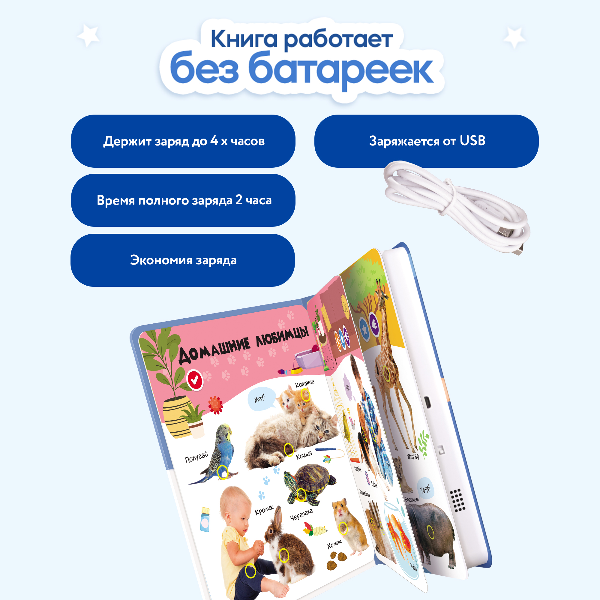 Говорящая книжка Нажималка BertToys Животные - фото 10