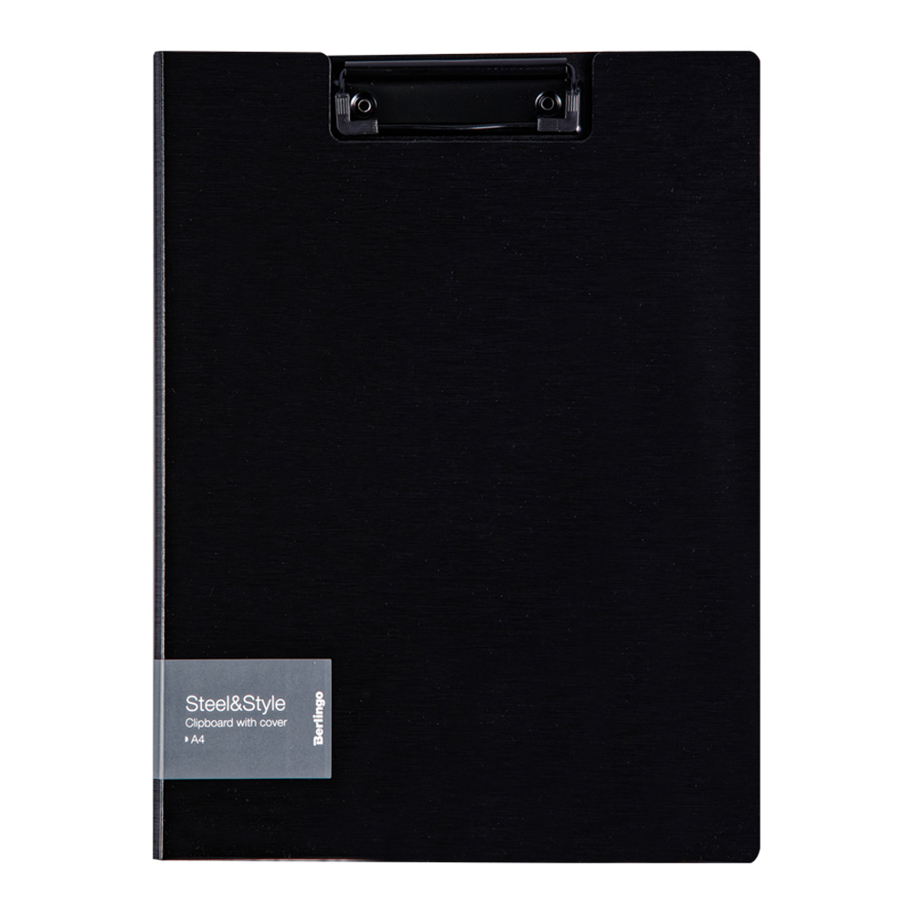 Папка-планшет Berlingo Steel and Style А4 пластик черная с зажимом - фото 1