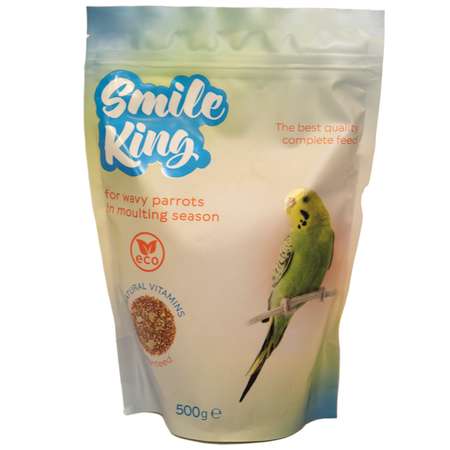 Корм для волнистых попугаев Smile King в период линьки дой-пак пакет 500 г