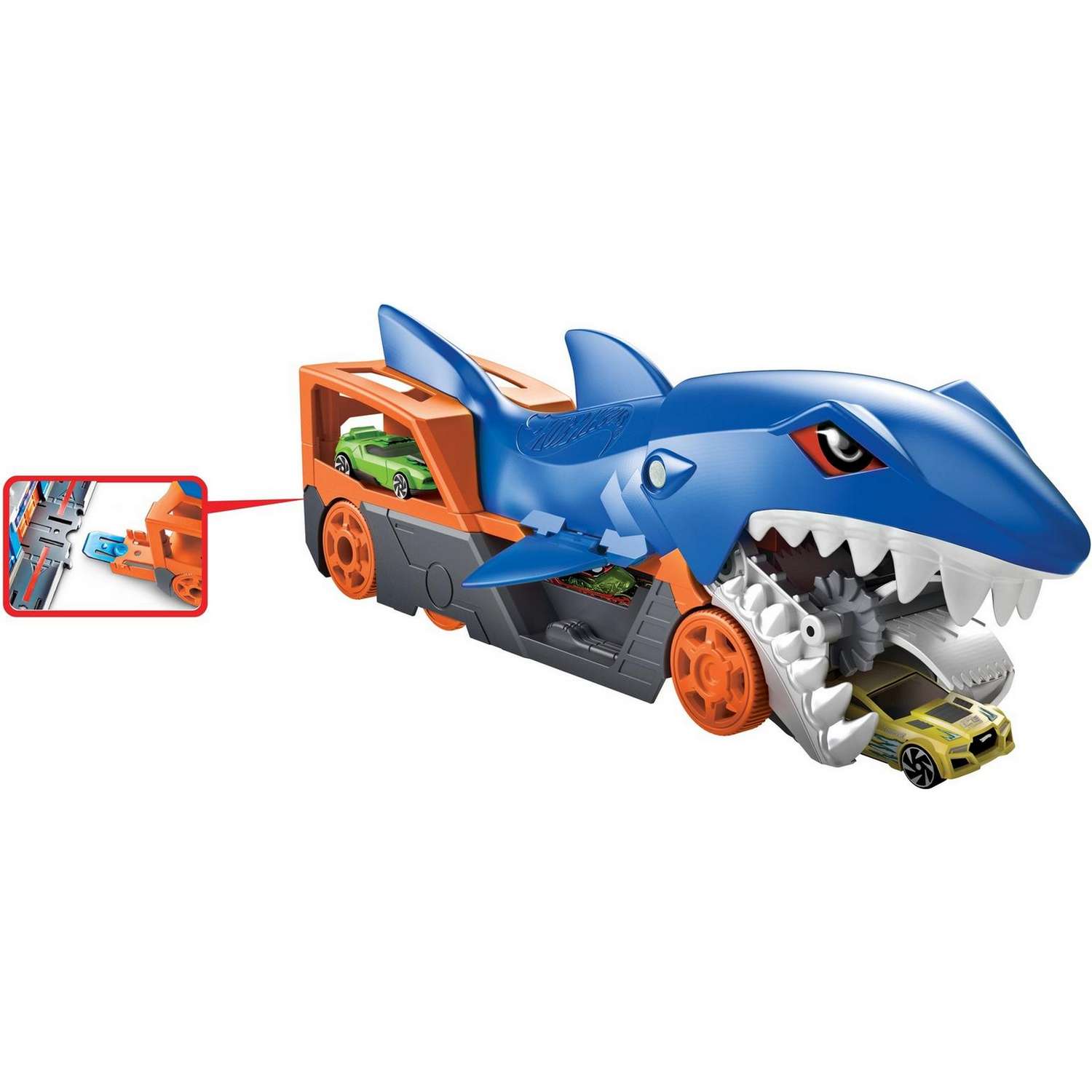 Набор игровой Hot Wheels Грузовик Голодная акула с хранилищем для машинок GVG36 GVG36 - фото 13