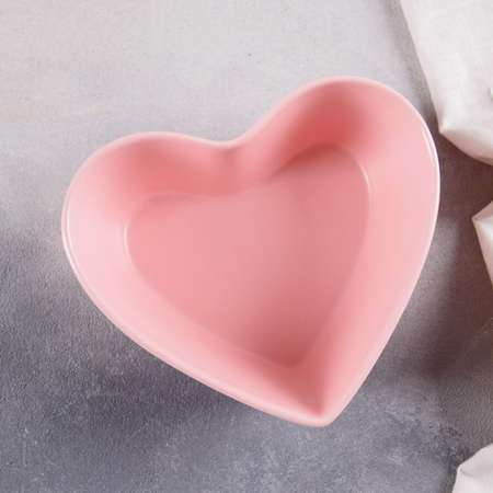 Салатник Sima-Land Сердце 4 вилочки цвет розовый