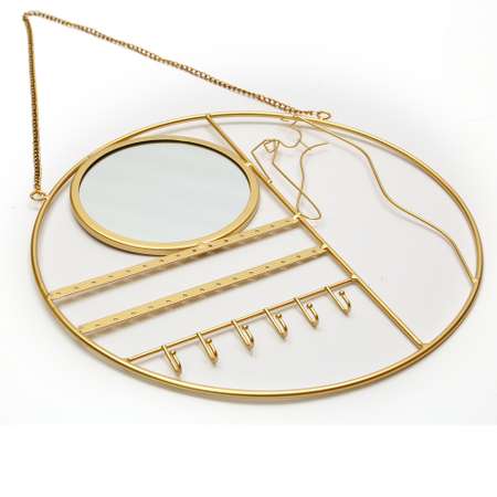 Панно из металла A+T Decor Держатель для украшений с зеркалом Jewelry mirror 40х2х40 см