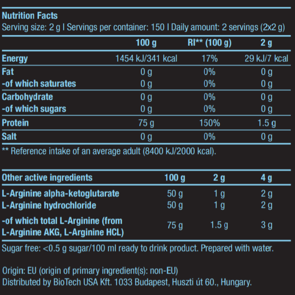 Аргинин BiotechUSA L-Arginine Powder 300 г без вкуса - фото 3