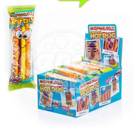 Мармелад жевательный Fun Candy Lab Sweet HOTDOG 36 шт по 18 гр