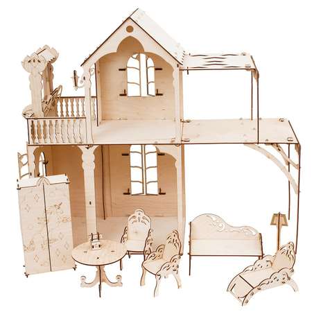 Сборная модель Чудо-Дерево Дом с мебелью для больших кукол