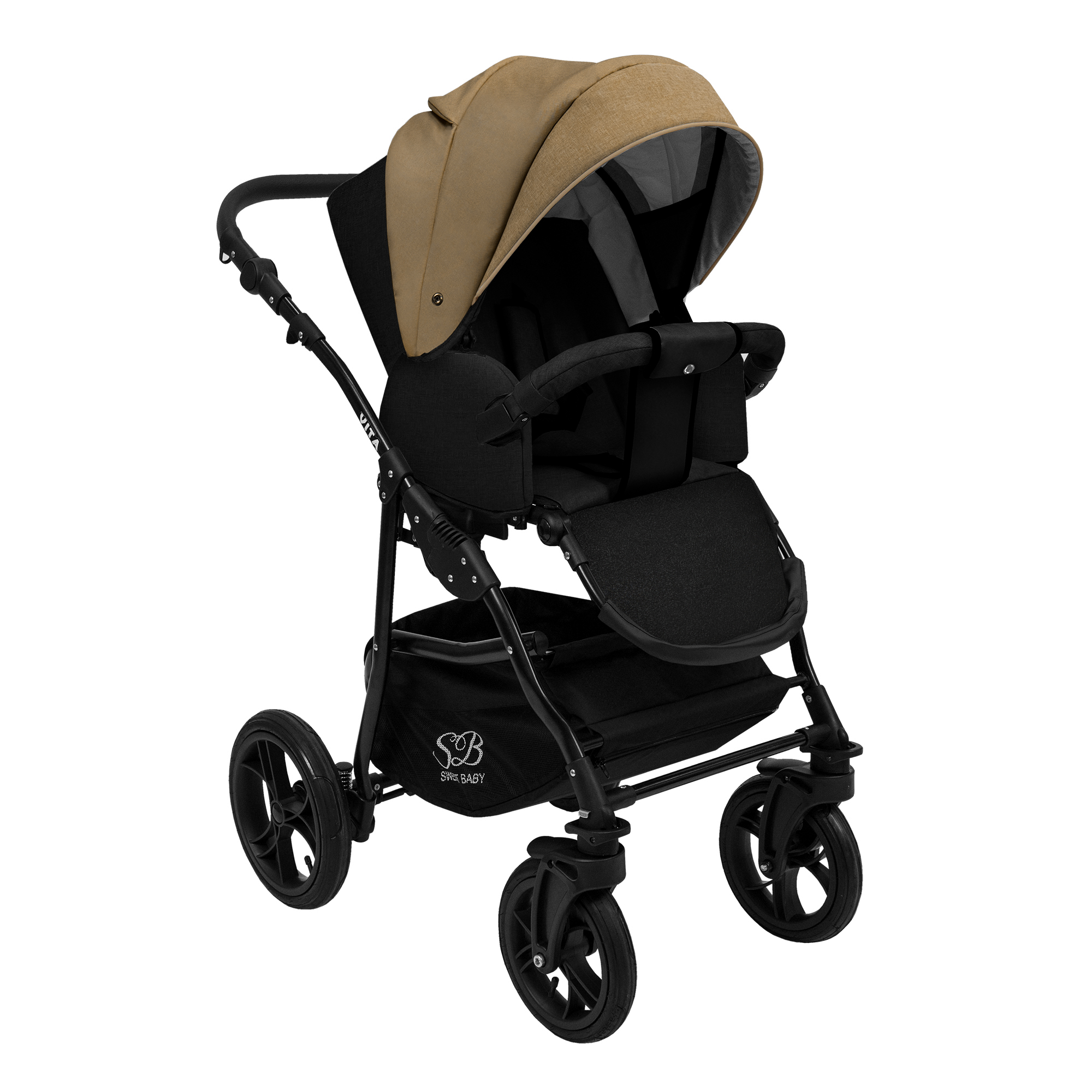 Коляска 2в1 Sweet Baby Vita Beige Black - фото 8