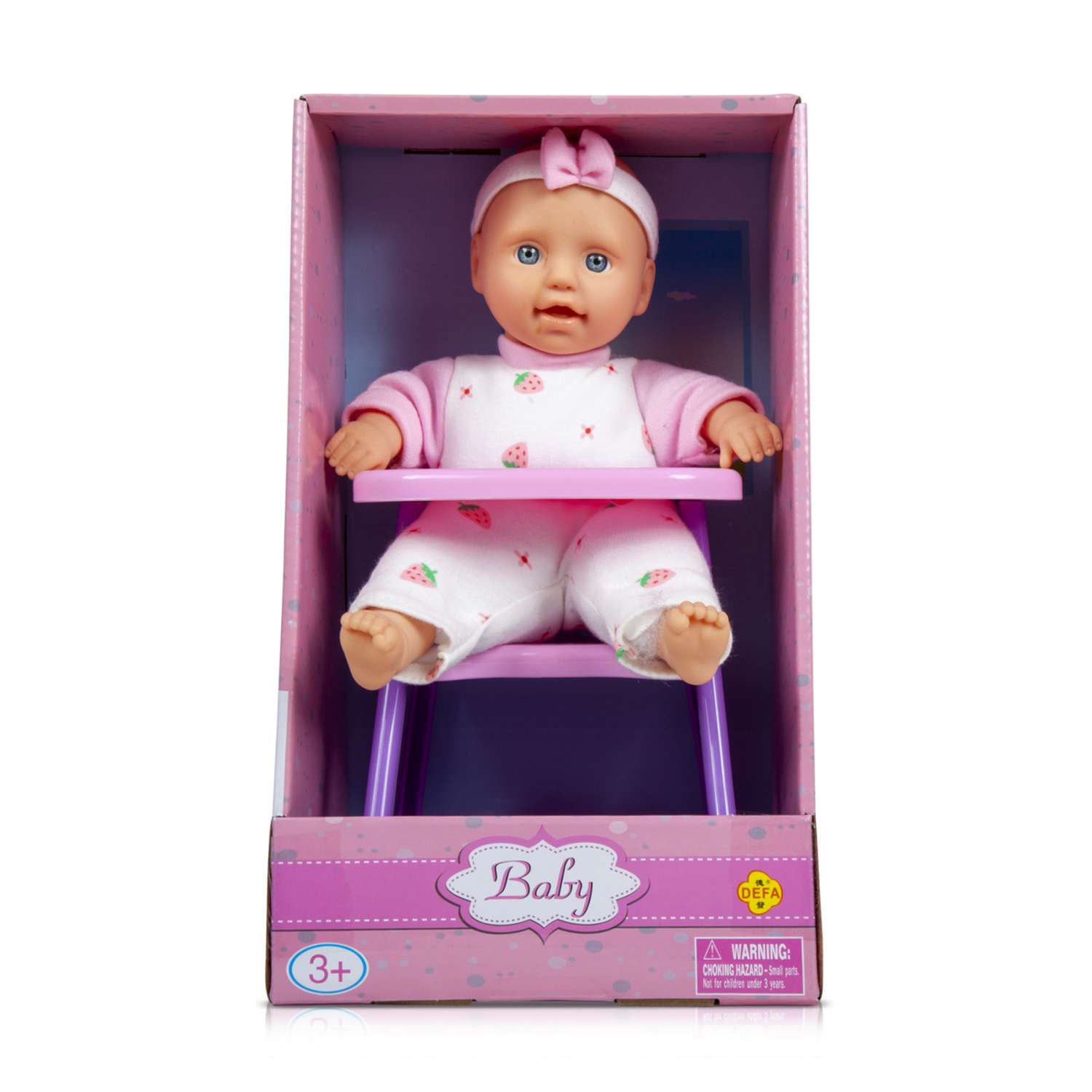 Кукла-младенец Defa Lucy Пупс на стульчике 23 см розовый 5089*//розовый - фото 3