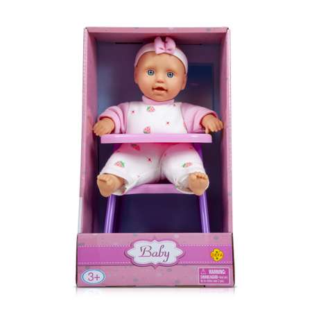 Кукла-младенец Defa Lucy Пупс на стульчике 23 см розовый