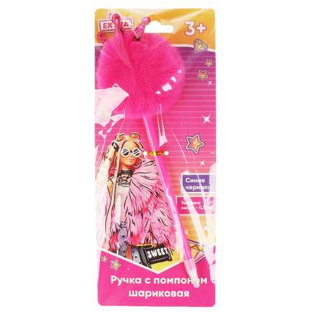 Ручка шариковая Умка Barbie с пушистым топпером barbie extra