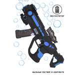 Игрушечное оружие Маленький Воин Пистолет с мыльными пузырями синий на батарейках с мыльным раствором