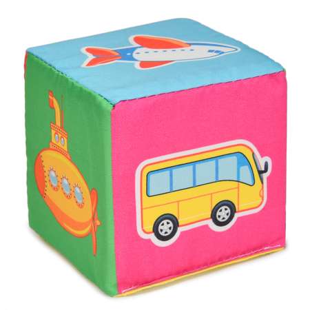 Кубики для малышей Русский стиль Веселые машинки 6шт Д-415-18