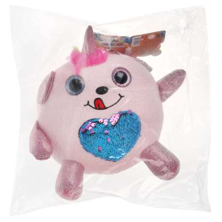 Мягкая игрушка Мульти-Пульти Кругляш с пайетками в сердечке розовый 16см без чипа 298813