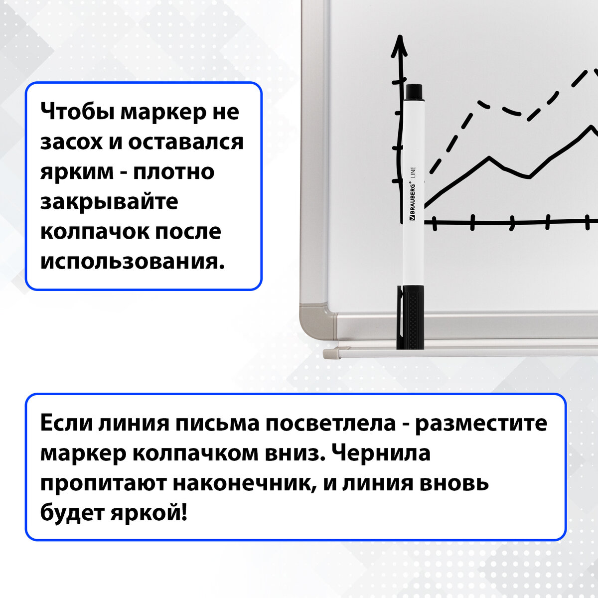 Маркеры Brauberg для магнитной белой доски стирающиеся черные 12 цветов - фото 4