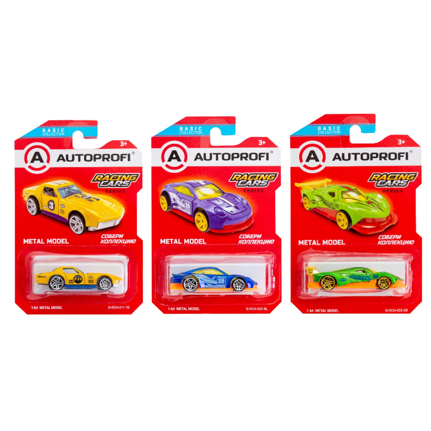 Машинка коллекционная 1:64 Autoprofi Basic серии Racing CAR-BASIC-04-RCN в ассортименте CAR-BASIC-04-RCN - фото 1