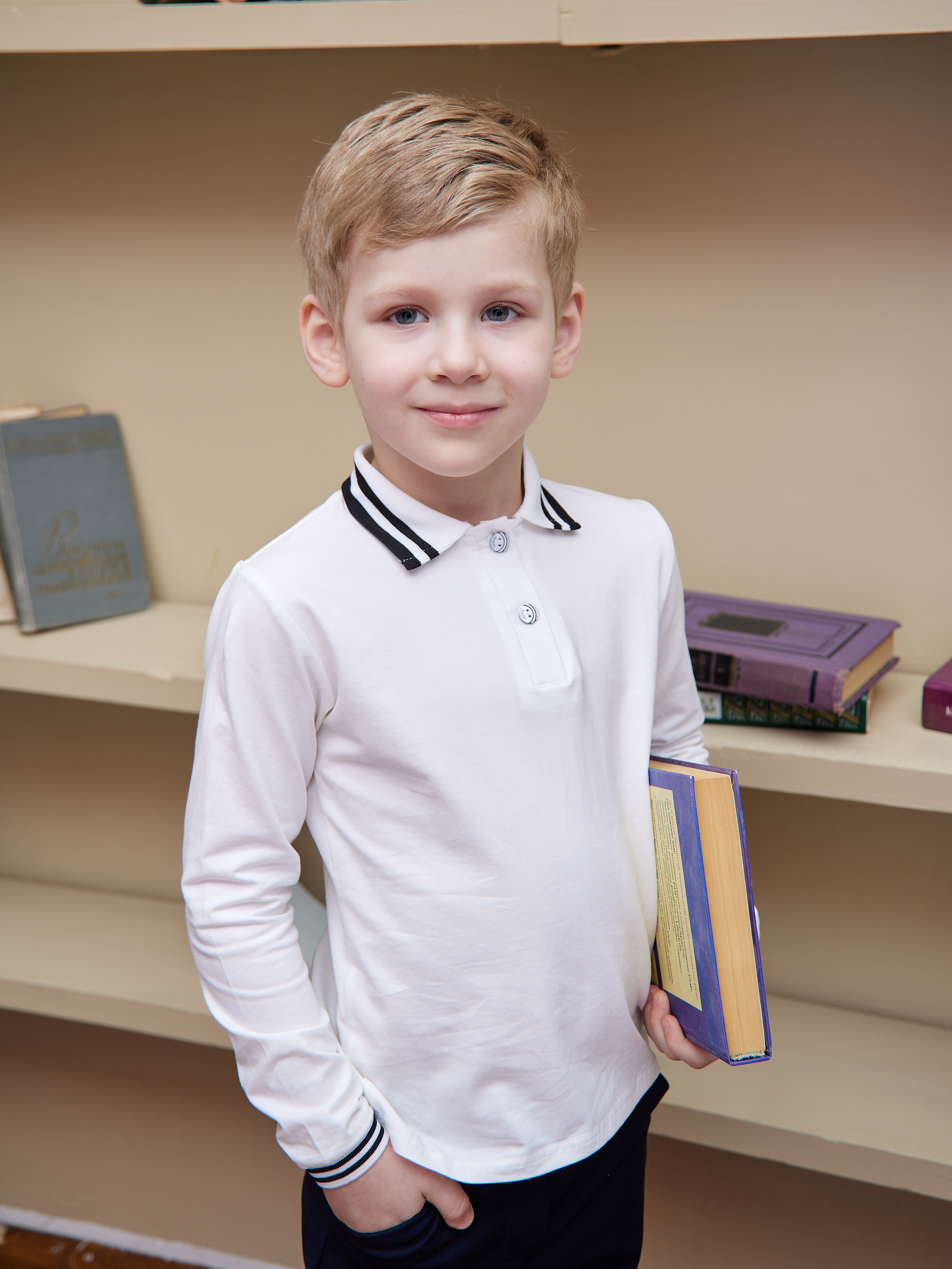 Рубашка Mil Art kids 1902201525POLO-BOY-WHITE - фото 1