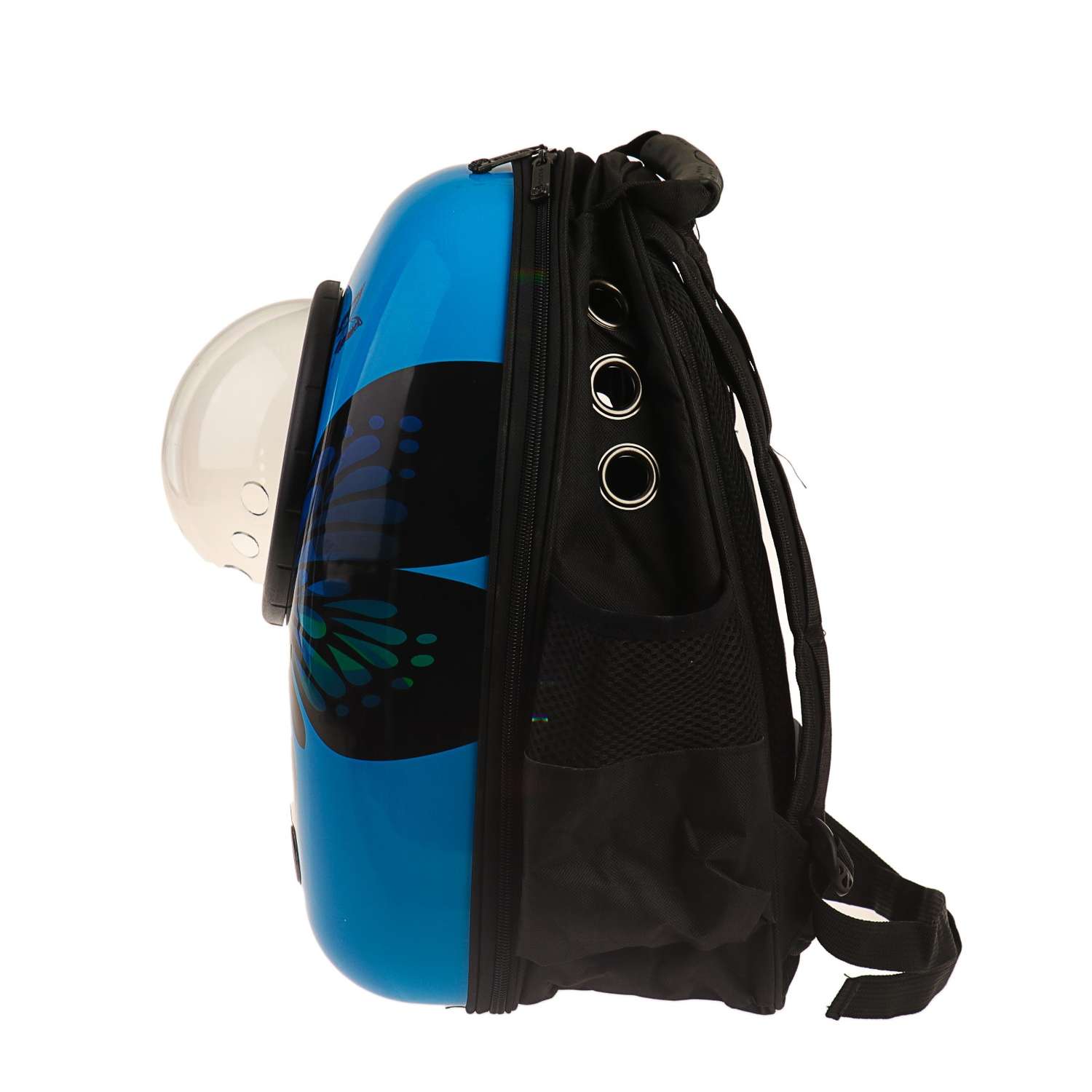 Рюкзак для переноски животных Пижон с окном для обзора «Бабочка» 32х26х44 см голубой - фото 4
