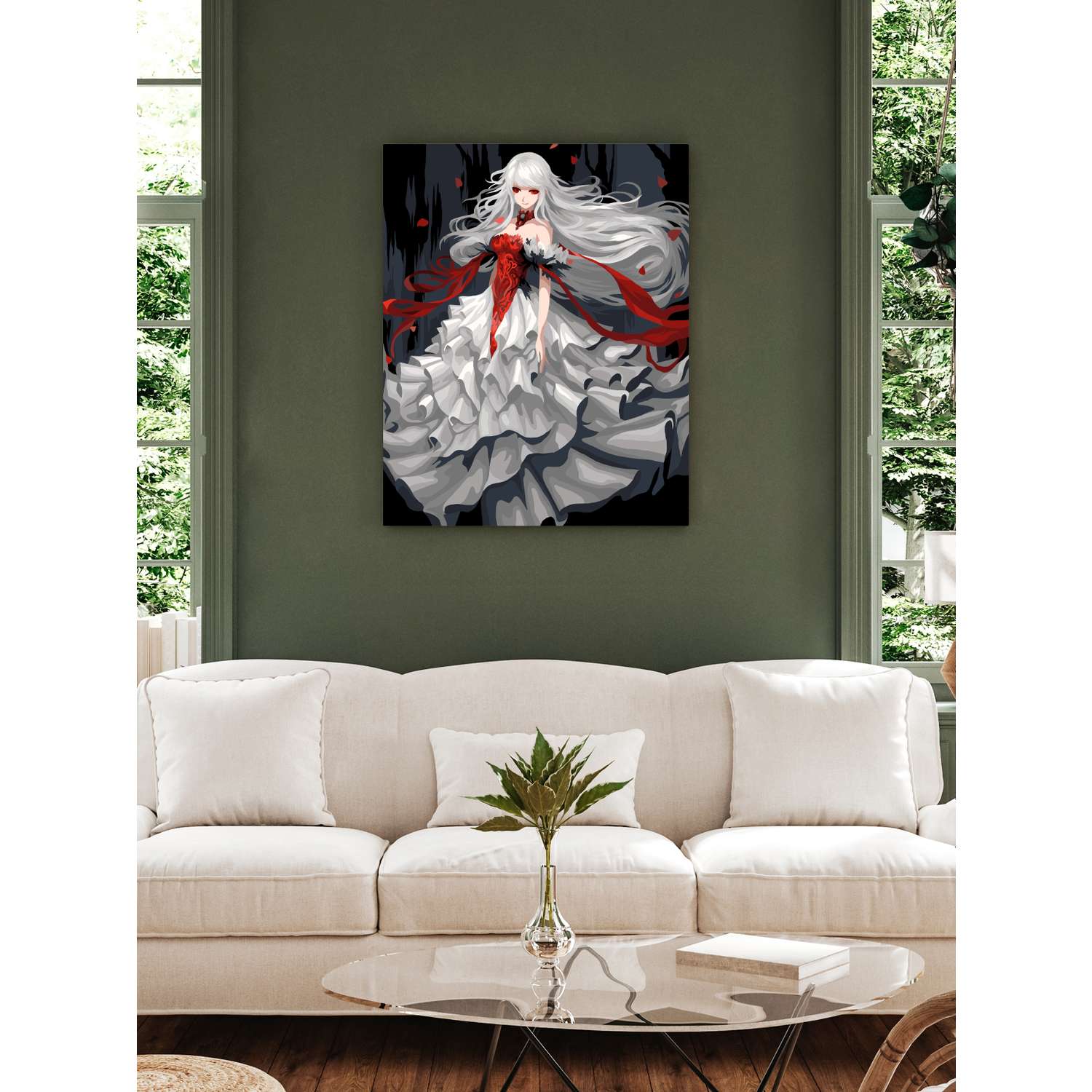 Картина по номерам Art sensation холст на деревянном подрамнике 40х50 см Девушка в бальном платье - фото 3
