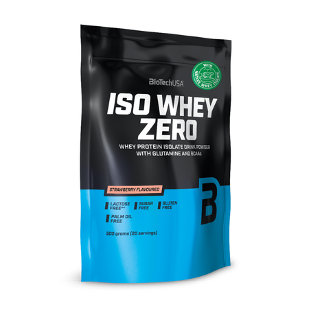 Изолят сывороточного протеина BiotechUSA Iso Whey Zero 500 г. Клубника