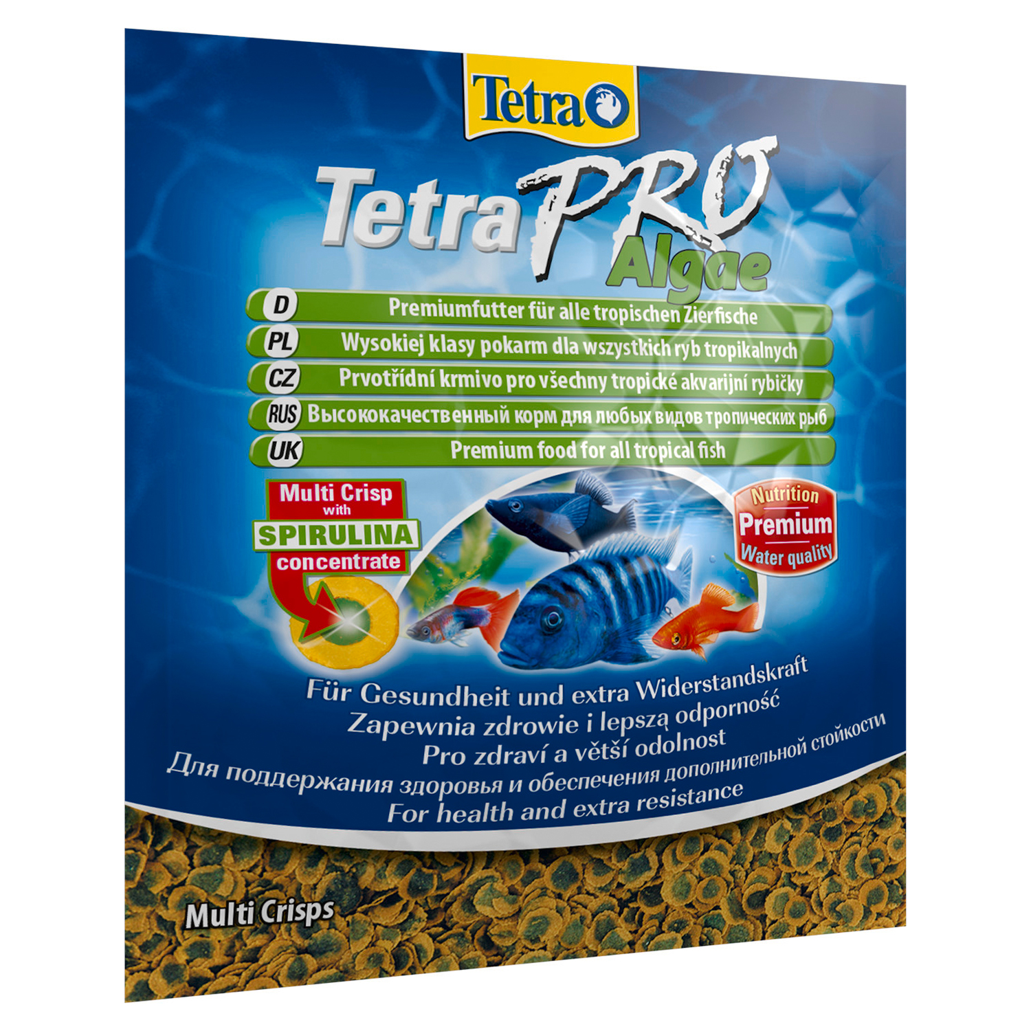 Корм для всех видов рыб Tetra Pro Algae Crisps 12г растительный в чипсах саше - фото 1