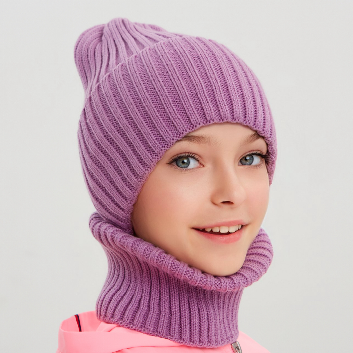 Шапка и снуд NYCkids NYC-H-35-pumpk-lilac - фото 6