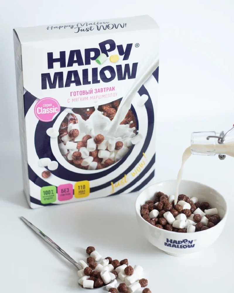 Сухой завтрак Сладкая сказка Happy Mallow с мягким маршмеллоу 240г купить  по цене 280 ₽ в интернет-магазине Детский мир