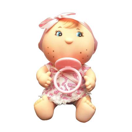 Игрушка ABC Пупс-девочка в платье с розовым бантиком и с соской 123