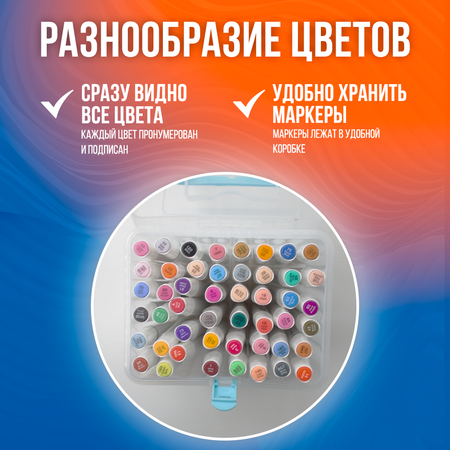 Набор маркеров для скетчинга Rich New двухсторонние в пластиковой коробке 48шт