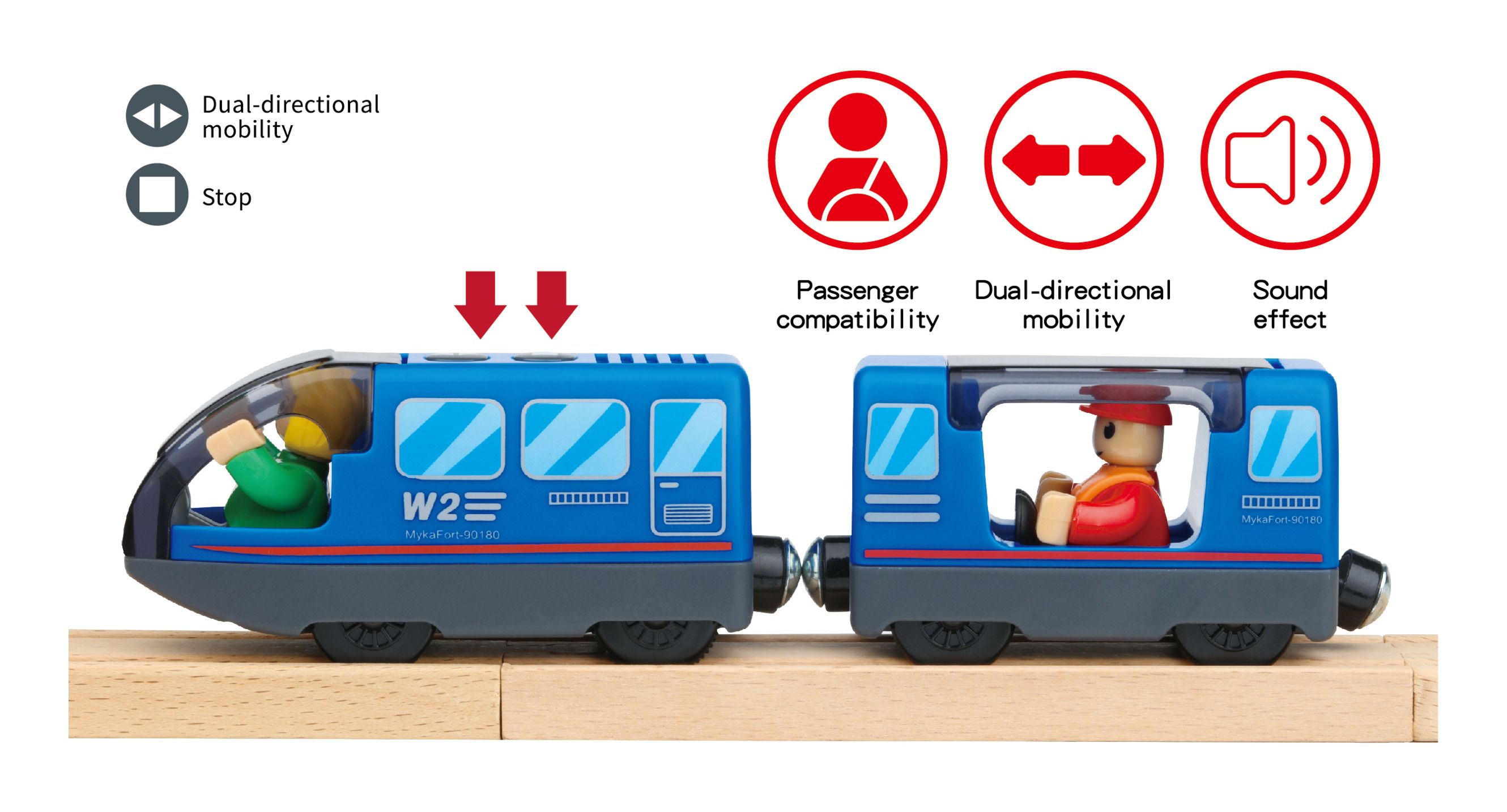 Железная дорога Tooky Toy Деревянная 70 элементов TH683 TH683 - фото 5