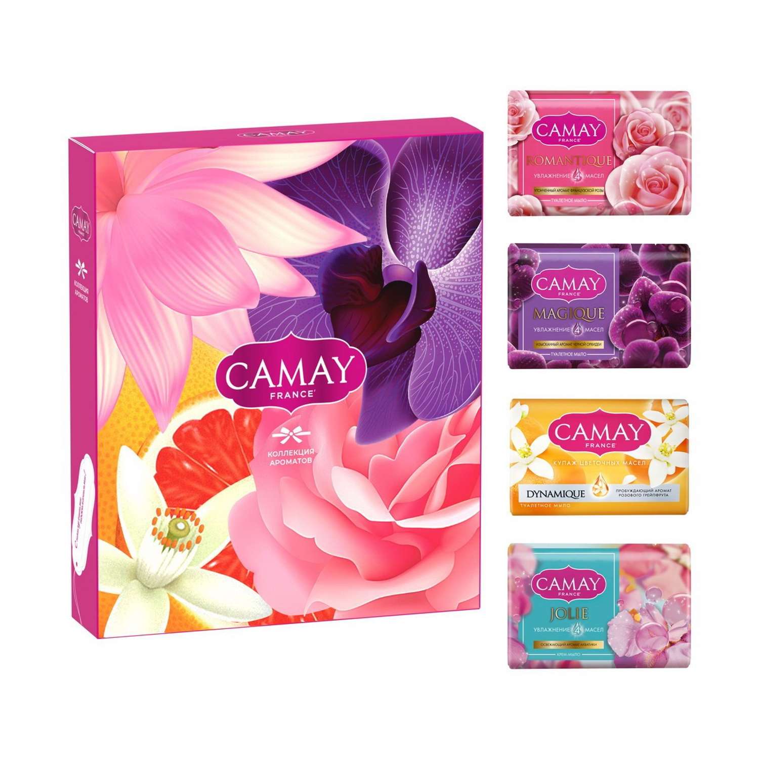 Подарочный набор Camay Коллекция ароматов туалетное мыло 4 штуки - фото 1