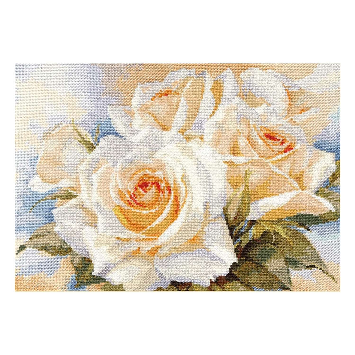 Набор для вышивания АЛИСА крестом 2-32 Белые розы 40х27см - фото 1