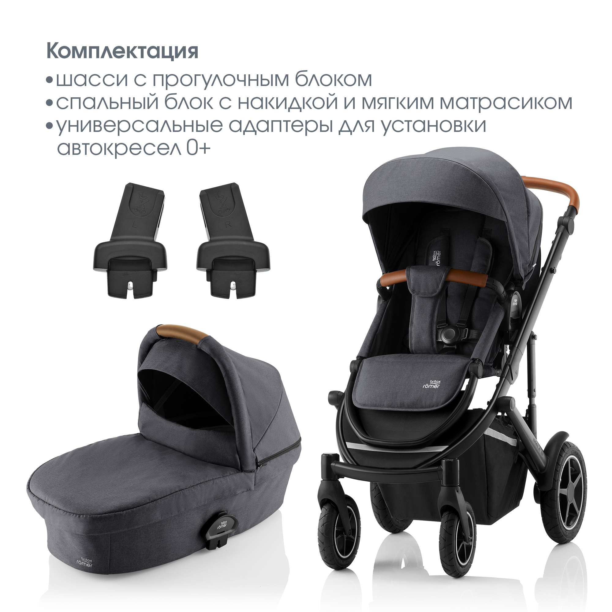 Коляска 2в1 Britax Roemer Smile III Midnight grey - фото 15