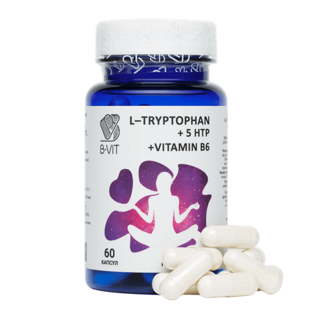 Биологически активная добавка B-VIT L-Триптофан 5HTP Витамин В6 60 капсул