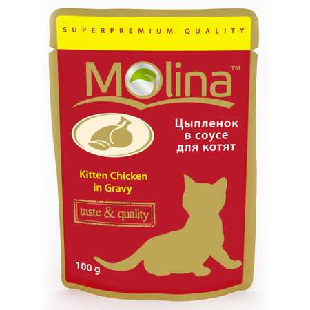 Корм влажный для котят Molina 100г цыпленок в соусе пауч
