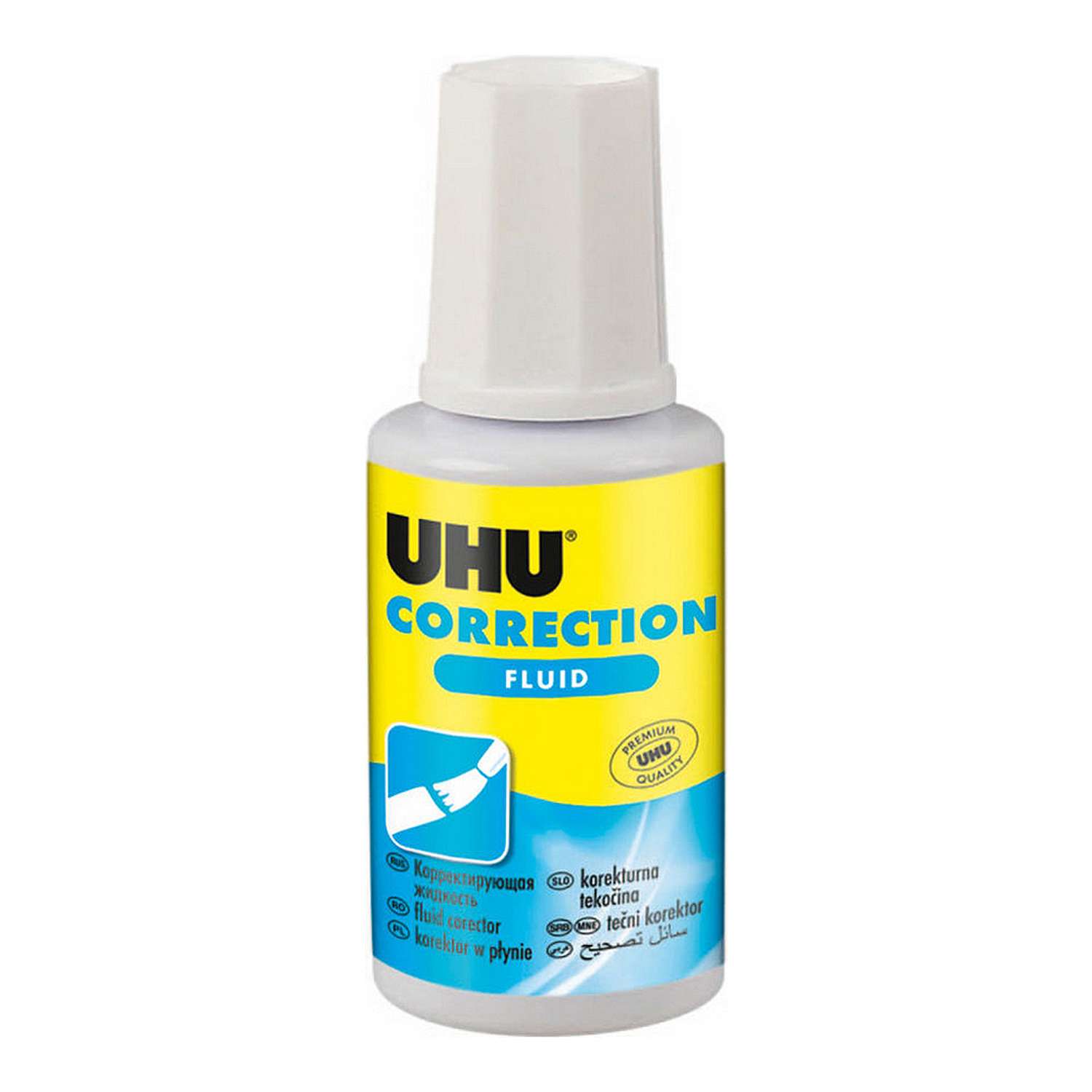Корректирующая жидкость UHU с наконечником-кисточкой на водной основе 20 мл 40518/В - фото 1
